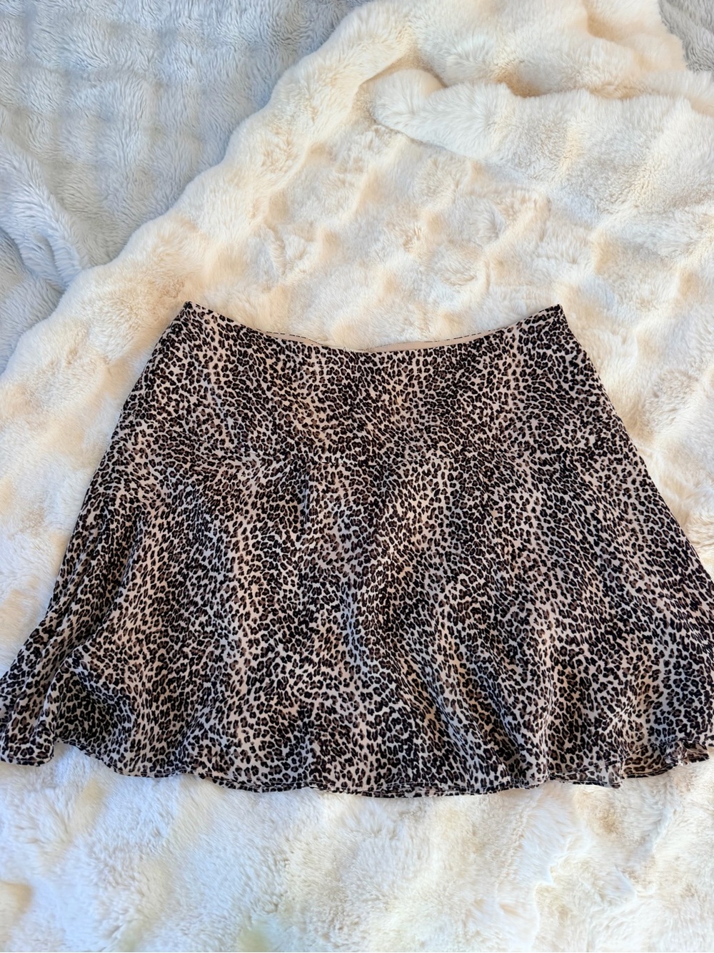 Joie Leopard Print A-Line Skirt - Black and Cream